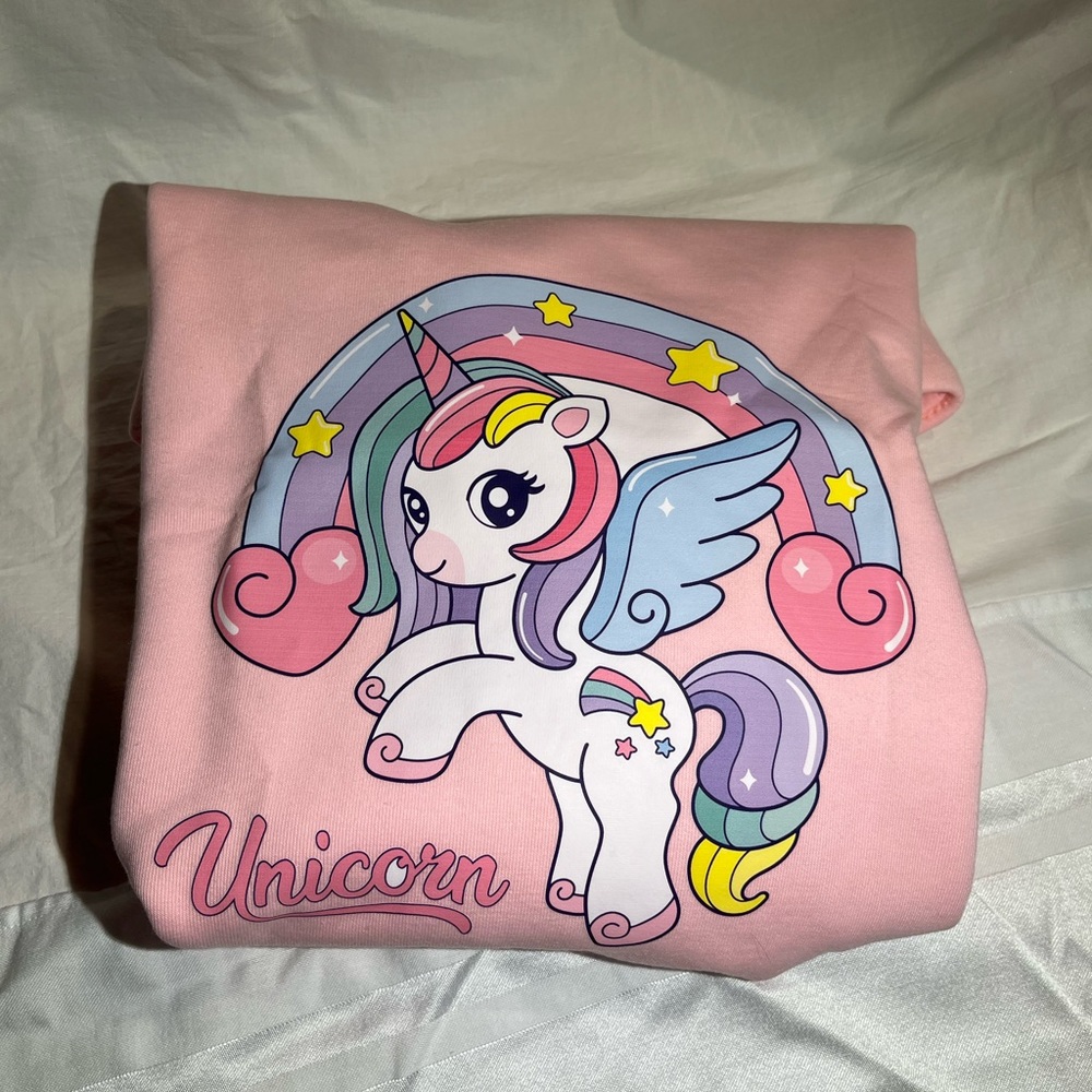 Kids/ Girls pullover hoodie sweatshirt unicorn